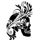 Stencil Schablone  Skull mit Blume